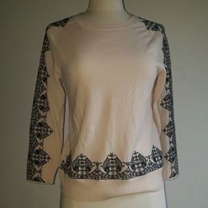 J. Crew blush embroidered merino wool sweater